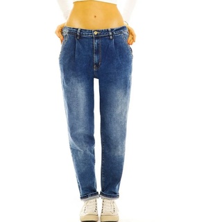be styled Boyfriend-Jeans Lockere Boyfriend Jeans Hose Oversized Legere Bequem - Damen - j19p-1 mit Stretch-Anteil, 5-Pocket-Style, Tapered-Jeans blau 46
