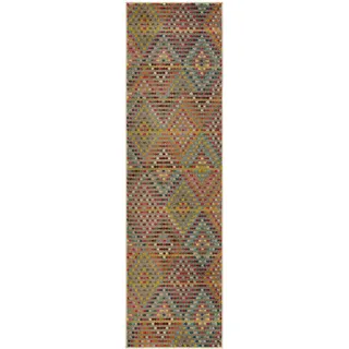 benuta Nest Kurzflor Teppich Casa Multicolor 70x240 cm - Bunter Teppich für Wohnzimmer