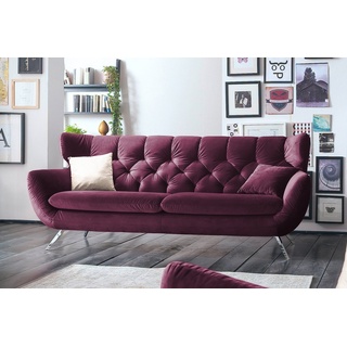 KAWOLA 3-Sitzer CHARME, Sofa Velvet od. Cord versch. Farben lila