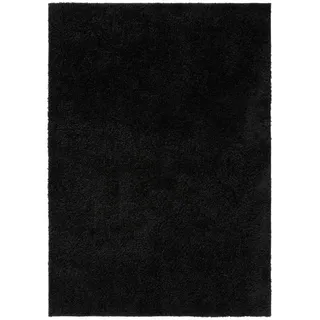 benuta Hochflorteppich, Schwarz, Kunststoff, Rechteckig, 200x250 cm, pflegeleicht, Teppiche & Böden, Teppiche, Hochflorteppiche & Shaggys