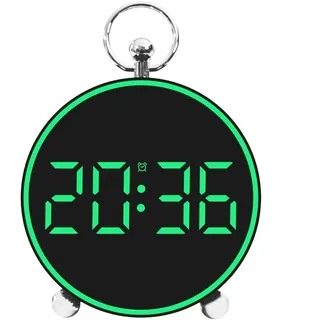 Moderner Wecker mit heller LED-Anzeige Temperaturanzeige und integrierter Nachtlichtfunktion (grün)