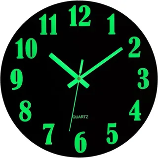 30 Cm Große, Geräuschlose Und Leuchtende Wanduhr, Fluoreszierende Mdf-wanduhr, Nachtlicht, Große Dekorative Uhr Für Schlafzimmer, Küche, Wohnzimmer, Büro