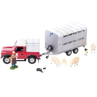 TOMY Britains Schäfer mit Jeep, Anhänger & Figuren - detailgetreues Spielzeugset zum Spielen & Sammeln - für Kinder ab 3 Jahre
