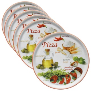 MamboCat Pizzateller »6er Set Pizzateller Napoli Pizzafoods rot 33cm - 04018#ZP2«