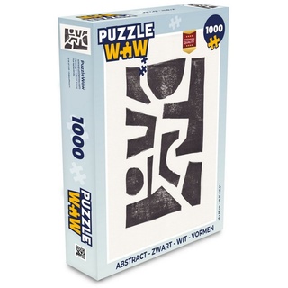MuchoWow Puzzle Abstrakt - Schwarz - Weiß - Formen, 1000 Puzzleteile, Foto-Puzzle, Bilderrätsel, Puzzlespiele, Klassisch bunt