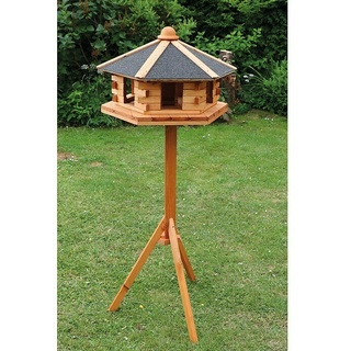 Promadino Vogelfutterhaus Fehmarn  (Hellbraun, Ausstattung: Vogelhausständer)