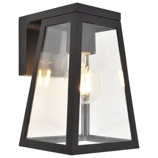 LUTEC LED Solar Außenwandleuchte Fia,Wandleuchte aus Aluminium in Schwarz,Außenleuchte,klassische Außenlampe,inkl.Leuchtmittel,Dämmerungssensor,AN-AUS Schalter