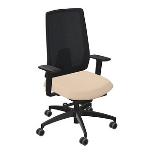 Dauphin Bürostuhl Indeed mesh Stoff beige, Gestell schwarz