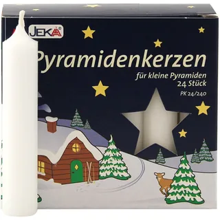 OLShop AG 3er Pack Pyramidenkerzen klein, weiß ca. 14 x 74 mm (3 x 24 Stück) Weihnachtskerzen, Adventskerzen, Christbaumkerzen, Baumkerzen, Kerzen