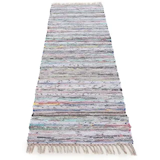 carpetfine Kelim Chindi Küchenläufer 80 x 350 cm Beige
