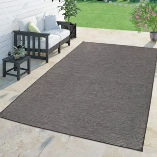 TT Home Moderner Outdoor Teppich Wetterfest Für Innen- Und Außenbereich Meliert In Grau, Größe:120x160 cm