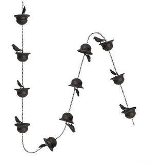 Durable 2 4M Mobile Eisen Vogel Regen Kette Outdoor Dekor mit Windspiel Glocken
