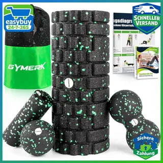 gymerk Faszienrolle Set mit 3D-Texturmassage, Enthält Anweisungen und Poster