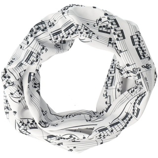 mugesh Schal Schlauchschal Notenblatt weiß-schwarz, für Musikerinnen und Musiker schwarz|weiß