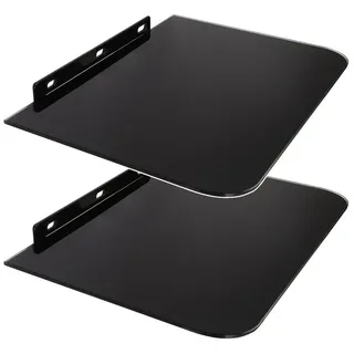 Maclean Brackets MC-738 TV-Regal 35x25 cm Schwarz Glas/Aluminium