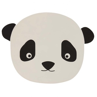 OYOY Mini - Platzset/Tischset Abwischbar 100% Silikon für Kinder - Placemat Panda in White/Black - L:45 x B:35 x H:0,2 cm - M107134