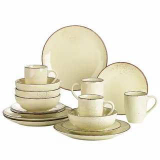 vancasso Geschirr-Set 16-tlg Geschirrset für 4 Personen, Steingut (16-tlg), 4 Personen, Steingut beige
