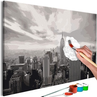 murando - Malen nach Zahlen New York 60x40 cm Malset mit Holzrahmen auf Leinwand für Erwachsene Kinder Gemälde Handgemalt Kit DIY Geschenk Dekoration n-A-0557-d-a