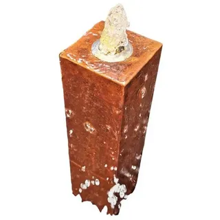 Jürgen Bocker - Gartenambiente Gartenbrunnen Säulenbrunnen eckig 10/10 cm Cortenstahl Höhe 40-100 cm LED Garten