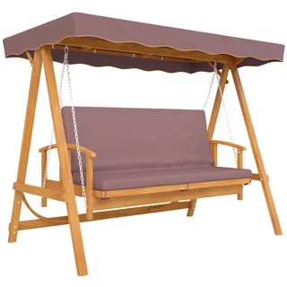 Outsunny 2 in 1 Hollywoodschaukel mit Liegefunktion 236x130x181 cm Braun
