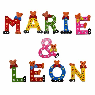 Bunte Holzbuchstaben mit Bärenmotiv – Personalisierte Kinderzimmer Deko – Türbuchstaben aus Holz für Namen – Handgefertigte Buchstaben für Kinderzimmer & Babyzimmer – Geschenk zur Geburt (O)