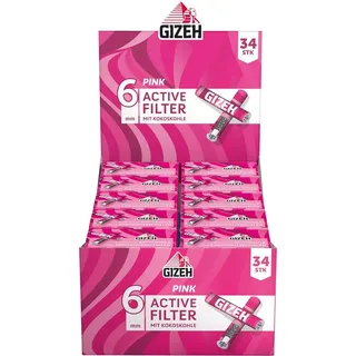 Gizeh Pink 6 mm Aktivkohle 10x Boxen – 34 Stück