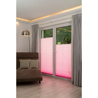 Khome Klemmfix-Plisse pink Lichtschutz Moderne Crushed Optik 100 x 130 (B x L)