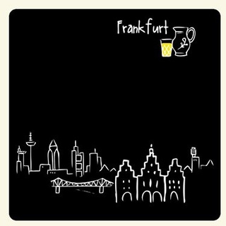 Untersetzer 2er Set Skyline Frankfurt (schwarz) - als Geschenk für Frankfurter & Fans der Mainmetropole oder als Frankfurt Souvenir
