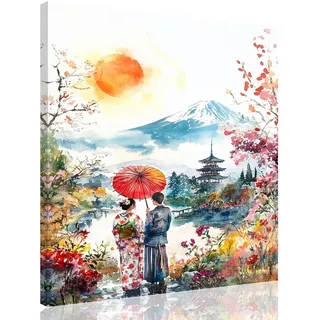 Japan Malen Nach Zahlen Erwachsene mit Rahmen, Malen Nach Zahlen London Paint by Numbers Adult Knitterfreie Leinwand Kit, DIY Handgemalt Ölgemälde Kreativ Set, Geschenke für Frauen 30X40CM,kk-850