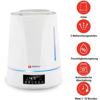 Luftbefeuchter Ultraschall Aroma Diffuser Duftöl Timer LED Humidifier Weiß