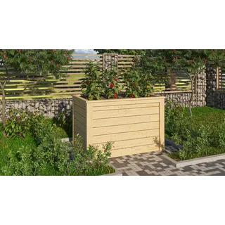 Karibu Hochbeet naturbelassen 650x980x640 mm Hochbeet Pflanzkasten Frühbeet Gartenbeet