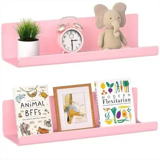 Schweberegale Wandregal Bilderleiste 2er Kunststoff Rosa 2 Pack