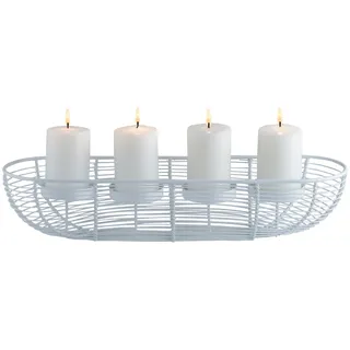 Marrakesch Orient & Mediterran Interior Adventskranz Kerzenhalter Weihnachtsdeko Flann Weiss