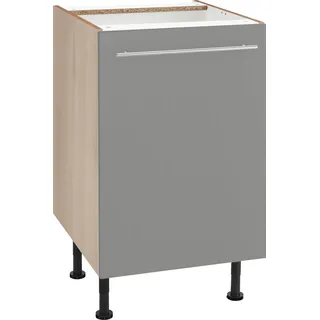 OPTIFIT Unterschrank Bern 50 cm breit, mit 1 Tür mit höhenverstellbaren Füßen, mit Metallgriff grau
