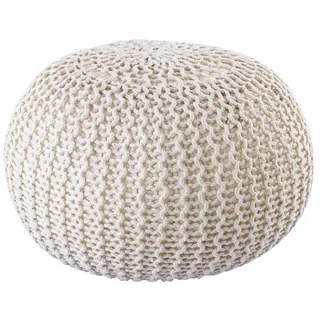 amagohome Pouf Outdoor ø 55 o. 45cm Bodenkissen Sitzpouf Hocker wetterfest pflegeleicht & nachhaltig ø 45 cm, beige