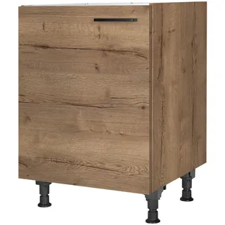 Nobilia Spülenunterschrank Structura, Eiche dunkel, Holzwerkstoff, einzeln stellbar, 60x87x56 cm, Blauer Engel, Pefc, Goldenes M, Made in Germany, DGM-Klimapakt, Zusatzausstattung erhältlich, Küchen, Küchenmöbel, Küchenschränke, Küchenunterschränke