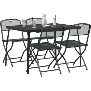 vidaXL Gartenmöbel Set 5-tlg. Grau
