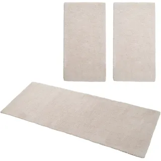 OTTO home Hochflor-Bettumrandung OTTO HOME "Microfaser Teppich Magong, besonders weich, sehr feiner Flor" Gr. 14, beige (creme), H:25mm, Obermaterial: 100% Polyester, Bettumrandungen, uni, einfarbiger Bettvorleger, Läufer-Set, Schlafzimmer, Kinderzimmer