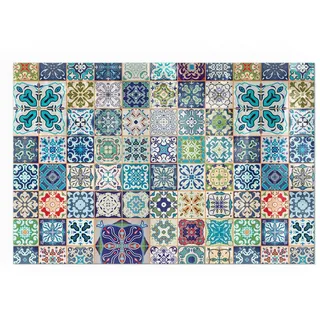 Tulup Glasplatte Rechteck 120 x 80 x 0,4 cm Mosaikmuster Blau