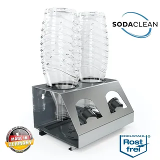 SodaClean® Premium 2er Flaschenhalter Edelstahl für SodaStream Duo Crystal Easy