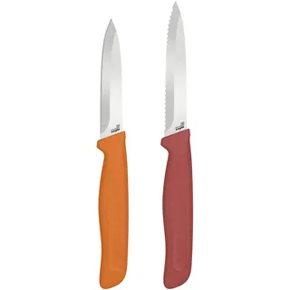 Zyliss Classic 2er Messerset, Obstmesser & Gemüsemesser, Klingenschutz | Schälmesser für Obst und Gemüse, Scharfes Küchenmesser Set, Rostfreier Edelstahl, Ergonomischer Softgriff, Spülmaschinenfest