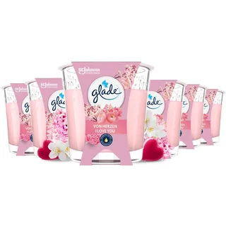 Glade Duft-Kerze im Glas, I Love You, bis zu 27 Stunden Brenndauer, 6er Pack (6 x 112g)