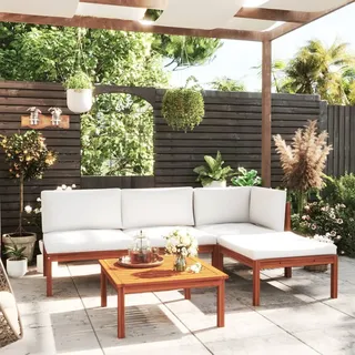 Hoodmeel Garten Lounge Holz Balkon Lounge Holz Holz Lounge Outdoor Gartenmöbel Set Holz Balkonmöbel Set Holz Terassenmöbel Außen Gartensofa Sitzecke outdoor-5-tlg