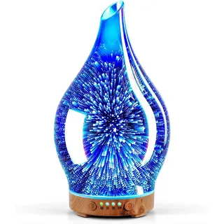 Porseme Aroma Diffuser 150ml, Handgeblasen 3D Glas Luftbefeuchter, Ultraschall