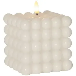 STAR Trading Bubble Kerze Dot, Echtwachs, weiß, warmweißes LED Licht, 10x12,5cm | Gr.: onesize