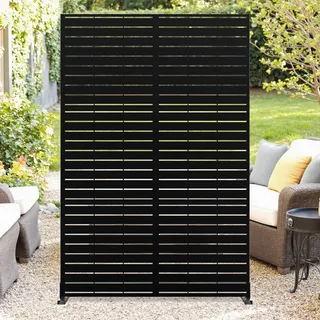 Zstar Sichtschutz Aus Metall Freistehend, Sichtschutzwände Paneele Für Den, Dekorative Sichtschutzwand Für Garten, Terrasse & Balkon, Raumteiler, Mit Stabilem Standfuß, 183 * 119 cm