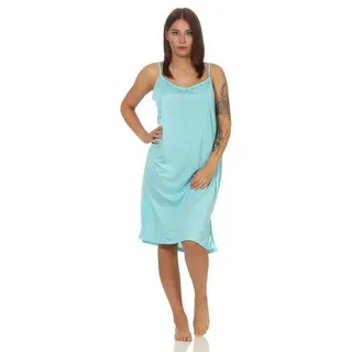 EloModa Nachthemd Damen Sleepshirt Nachthemd Nachtwäsche Sommer ohne Ärmel; (1-tlg) blau M