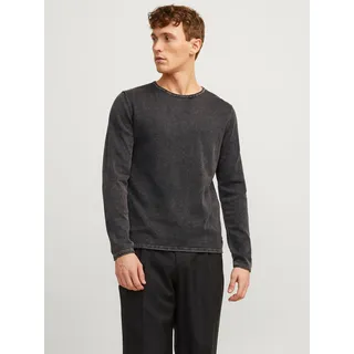 JACK & JONES Rundhalspullover Grau L