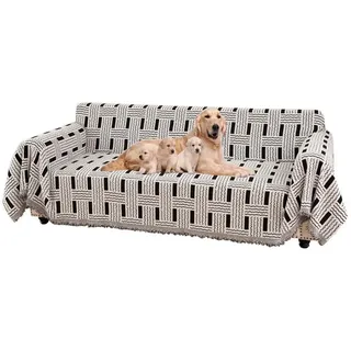 Jibenhome Ecksofahusse Chenille Sofabezug Überwurf Ecksofa L Form Sofabezug, Überzug Universal Couchbezug schwarz
