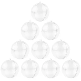 Transparente Weihnachtskugeln befüllbar Dekokugeln - 10 Stück - 10 cm - Acryl - Zum Befüllen